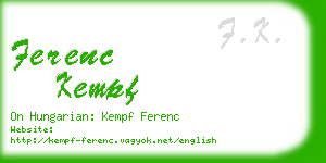 ferenc kempf business card